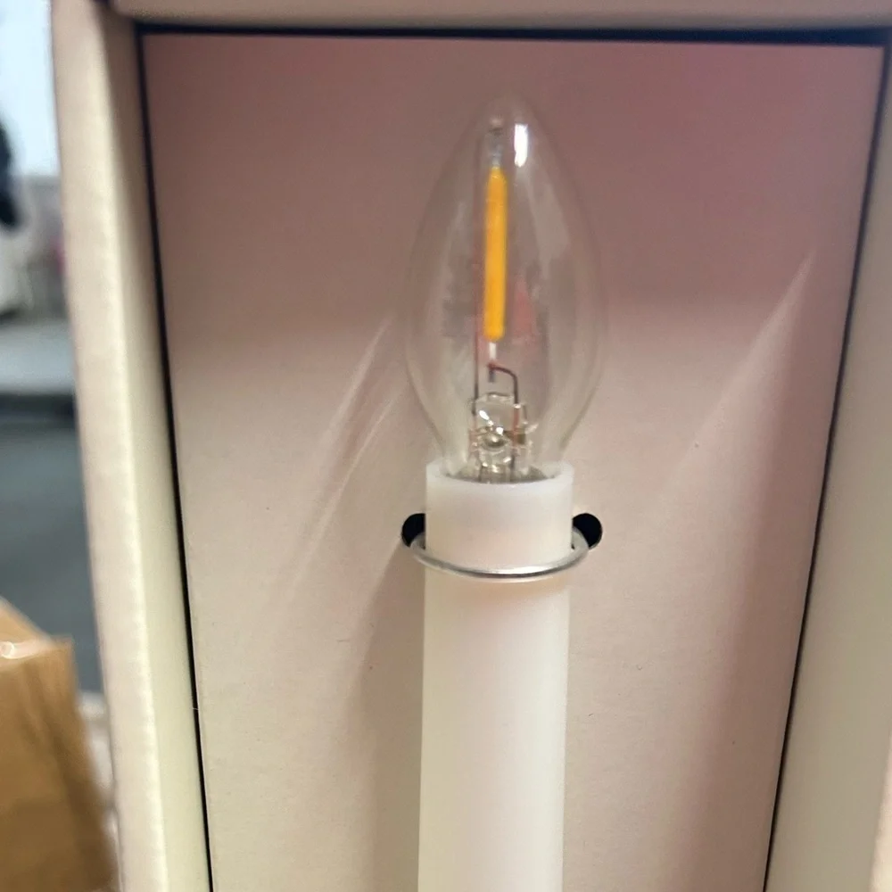New Flameless Christmas Window Candle with Faux Brass Base from Hearth & Hand